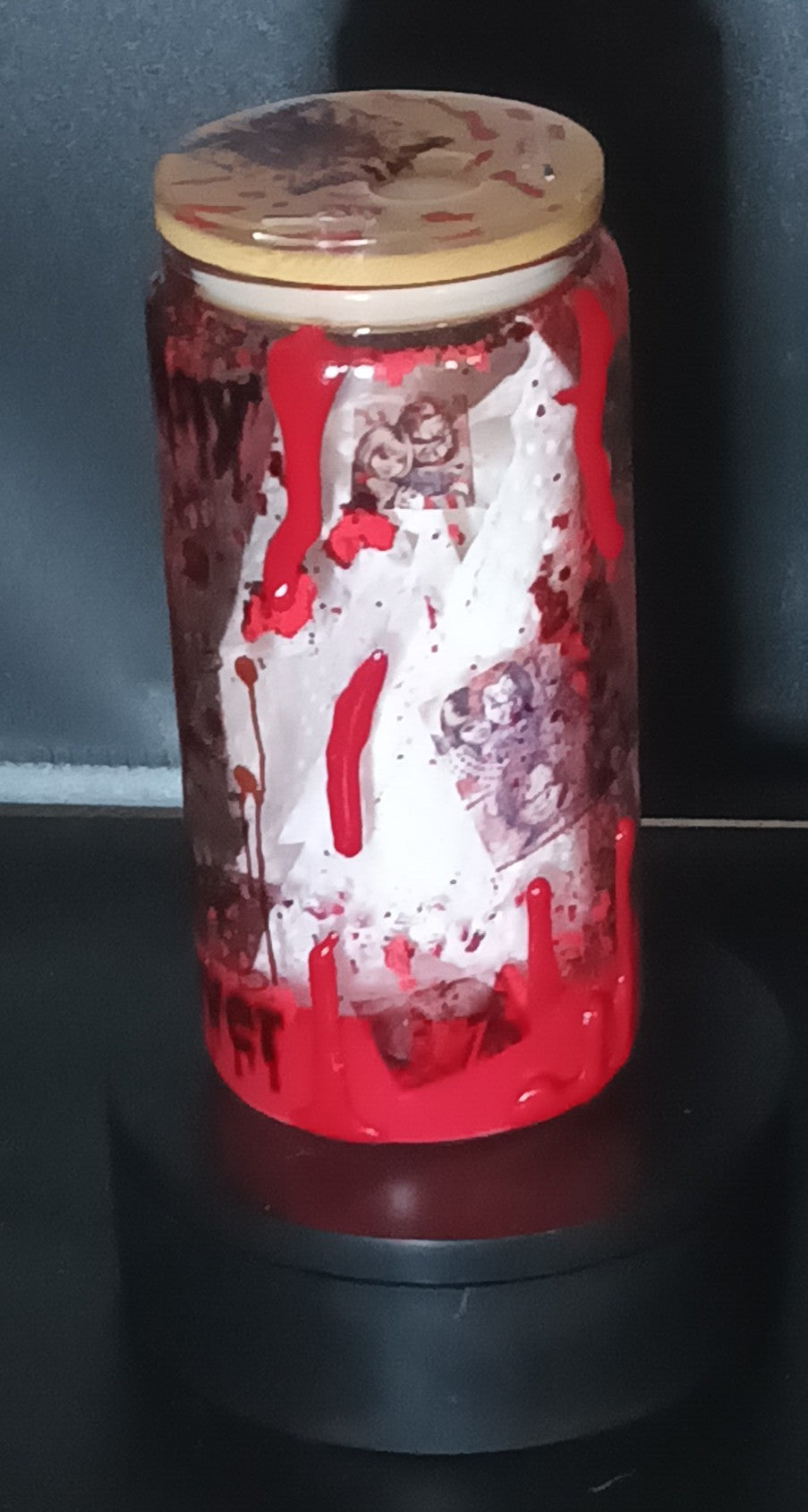 Glass snow globe tumbler